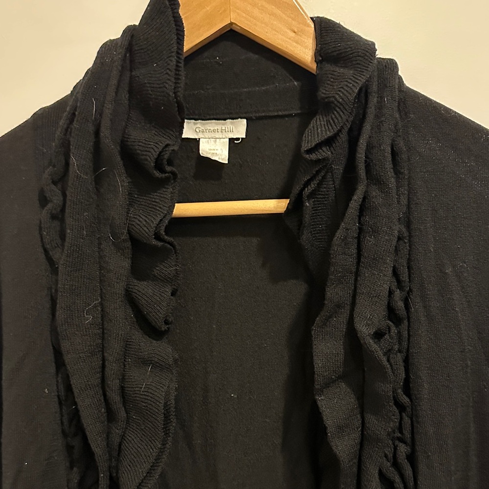 Black Ruffled Cardigan - Picture 4 of 6